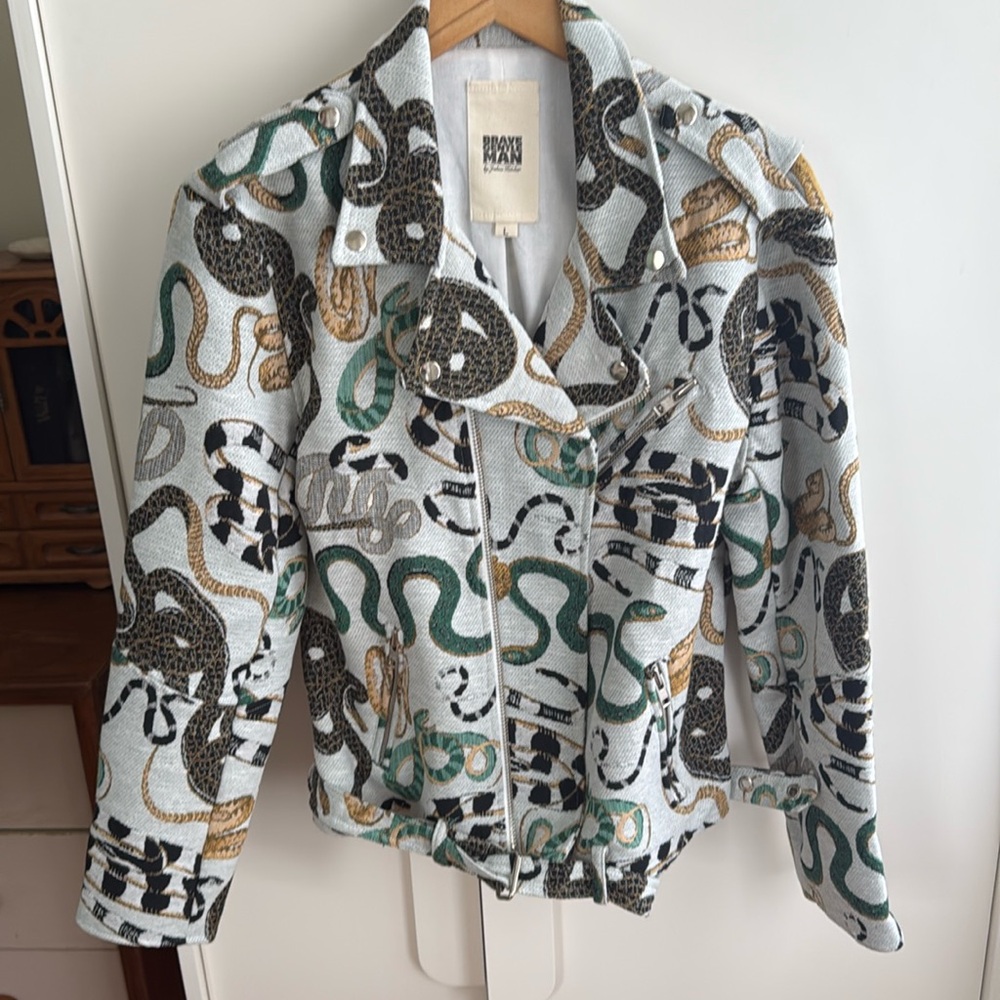 Brave Gentleman Snake Moto Jacket. No tags but never worn! - Picture 2 of 3